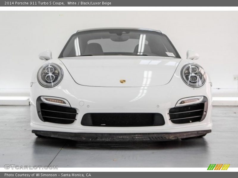 White / Black/Luxor Beige 2014 Porsche 911 Turbo S Coupe