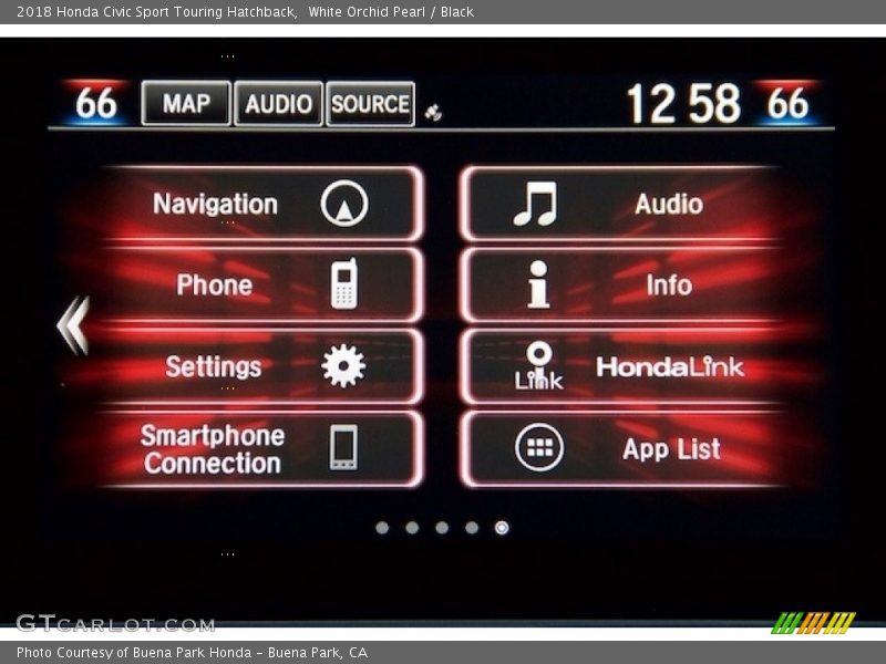 White Orchid Pearl / Black 2018 Honda Civic Sport Touring Hatchback