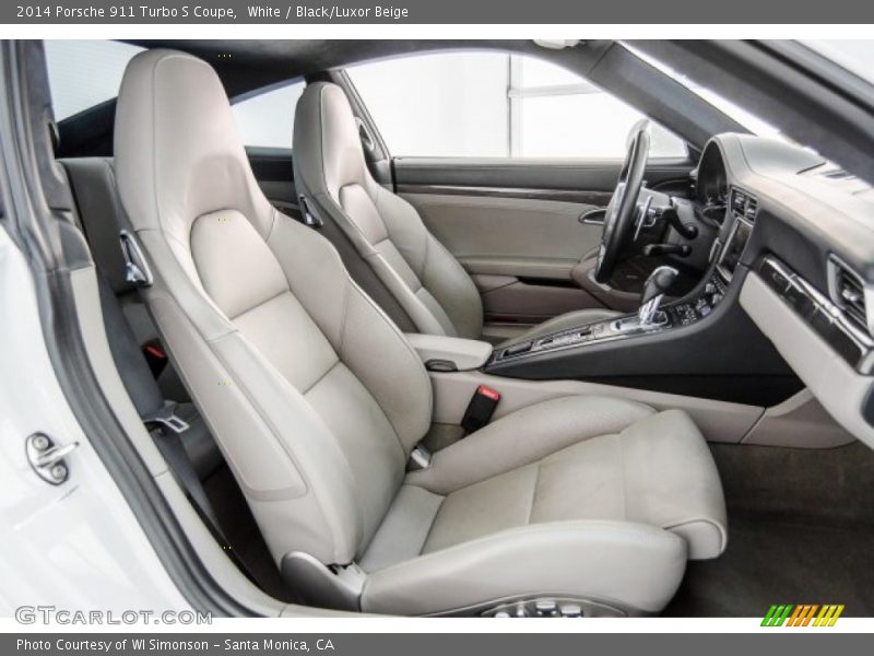 White / Black/Luxor Beige 2014 Porsche 911 Turbo S Coupe