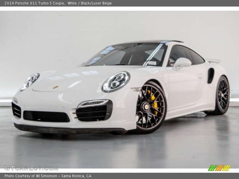 White / Black/Luxor Beige 2014 Porsche 911 Turbo S Coupe
