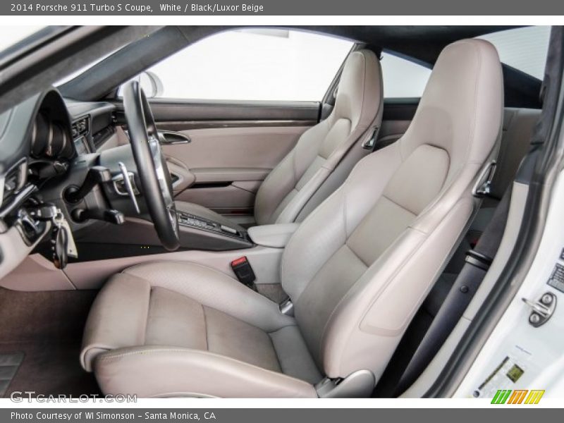 White / Black/Luxor Beige 2014 Porsche 911 Turbo S Coupe