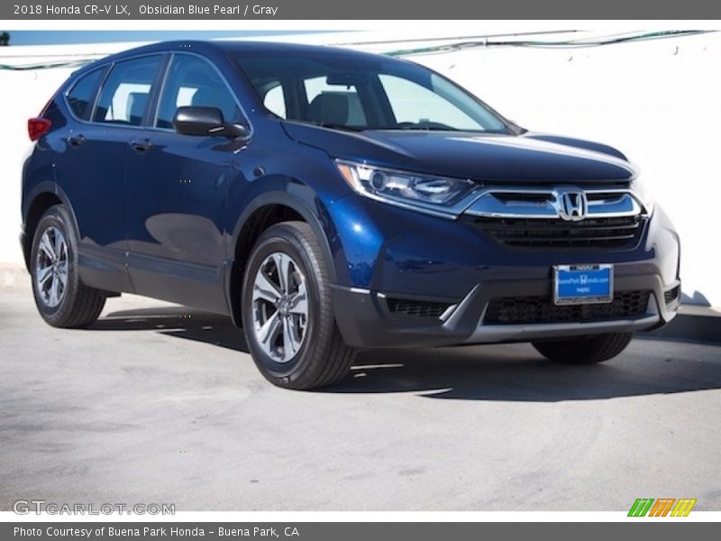 Obsidian Blue Pearl / Gray 2018 Honda CR-V LX