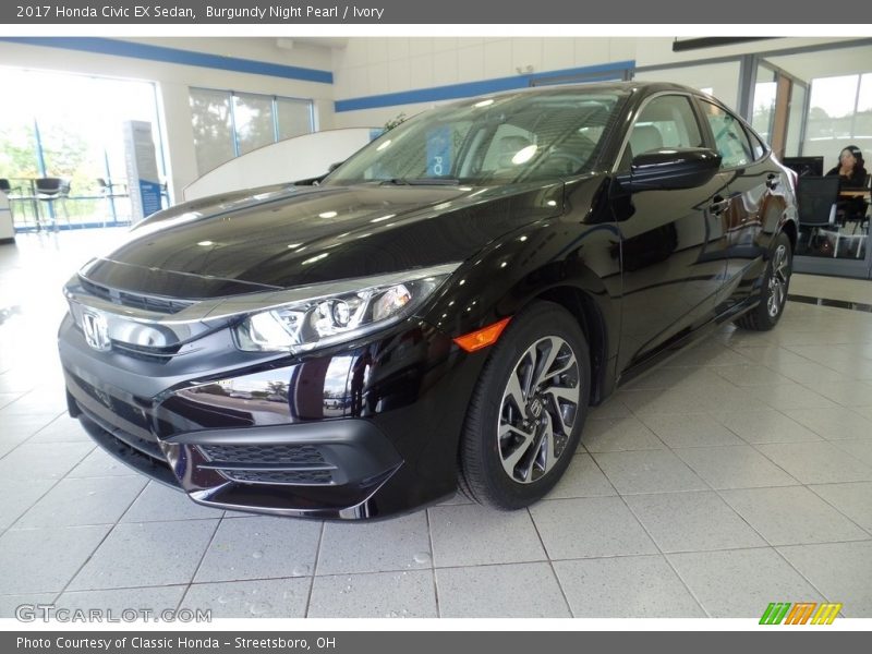 Burgundy Night Pearl / Ivory 2017 Honda Civic EX Sedan