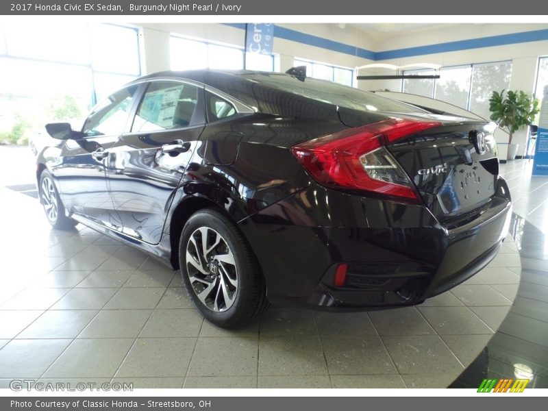 Burgundy Night Pearl / Ivory 2017 Honda Civic EX Sedan
