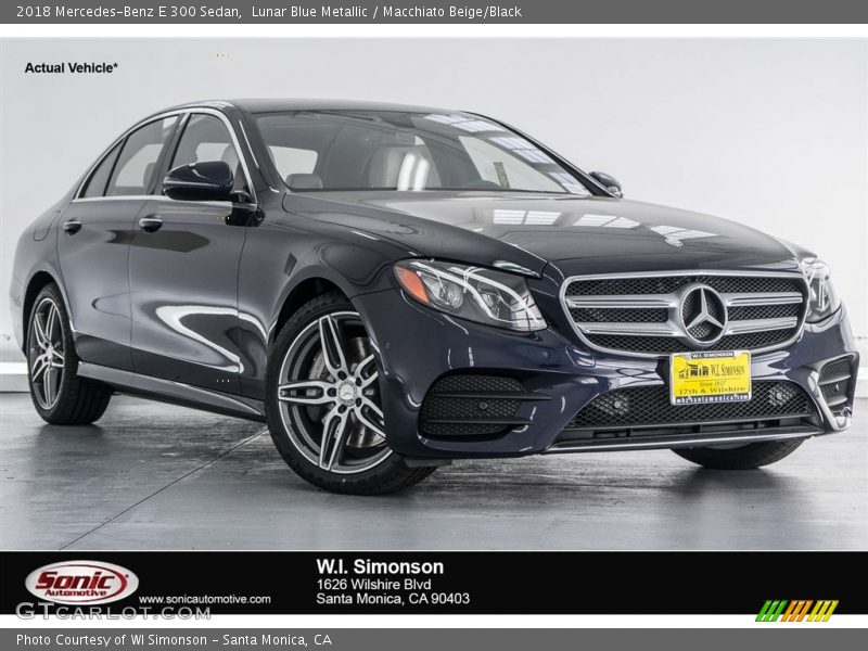 Lunar Blue Metallic / Macchiato Beige/Black 2018 Mercedes-Benz E 300 Sedan