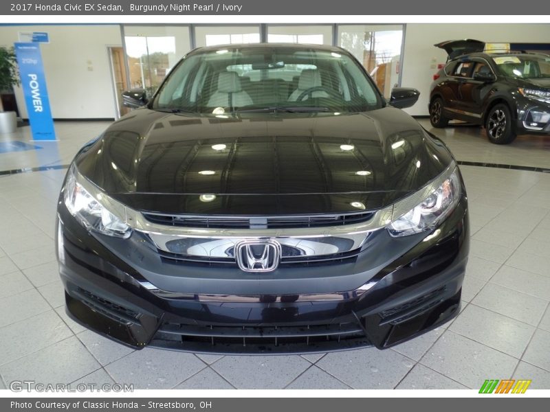 Burgundy Night Pearl / Ivory 2017 Honda Civic EX Sedan