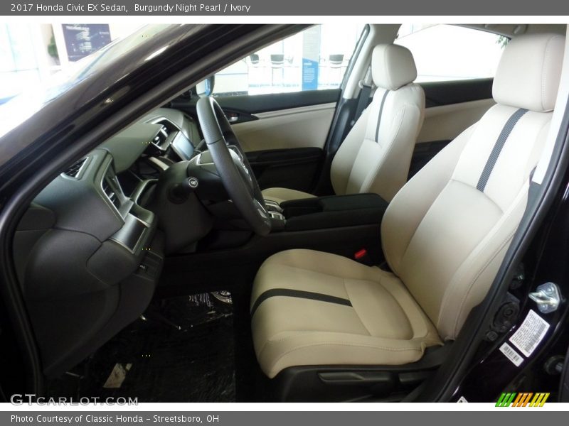 Burgundy Night Pearl / Ivory 2017 Honda Civic EX Sedan