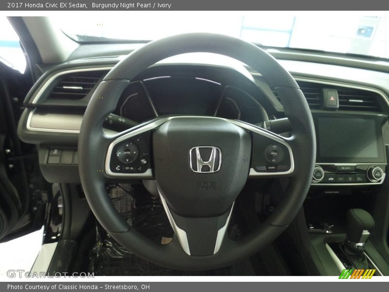 Burgundy Night Pearl / Ivory 2017 Honda Civic EX Sedan