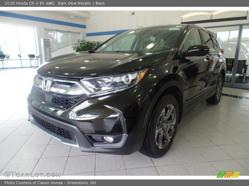 Dark Olive Metallic / Black 2018 Honda CR-V EX AWD