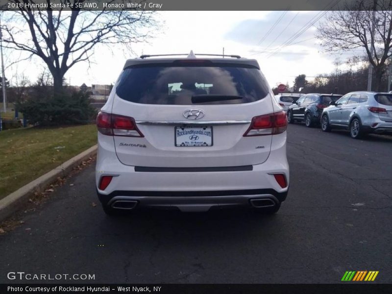 Monaco White / Gray 2018 Hyundai Santa Fe SE AWD