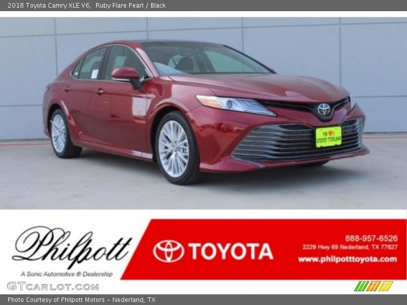 Ruby Flare Pearl / Black 2018 Toyota Camry XLE V6