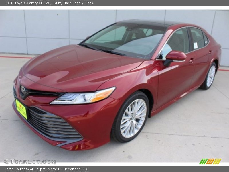 Ruby Flare Pearl / Black 2018 Toyota Camry XLE V6
