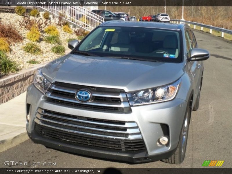 Celestial Silver Metallic / Ash 2018 Toyota Highlander Hybrid Limited AWD