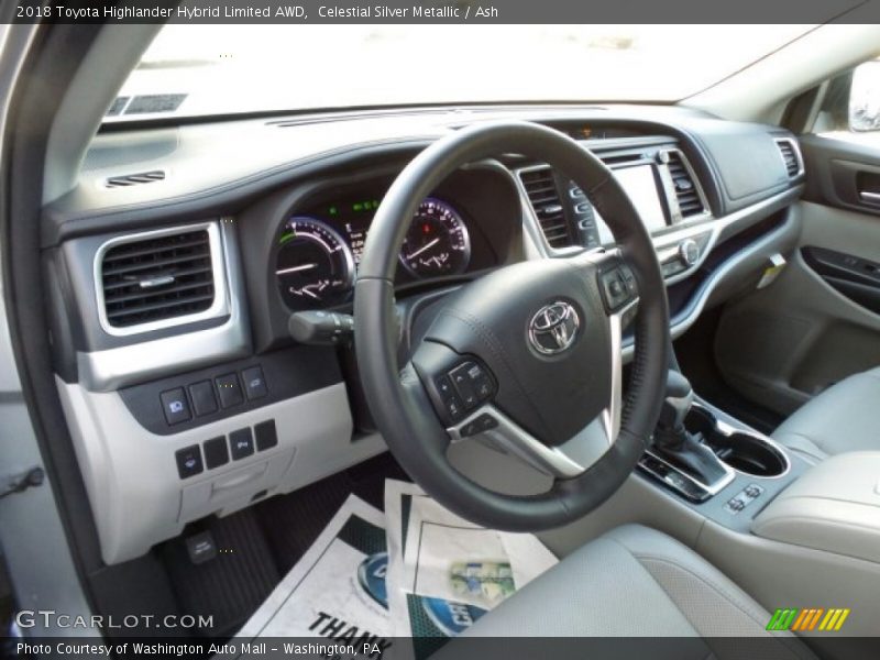 Celestial Silver Metallic / Ash 2018 Toyota Highlander Hybrid Limited AWD