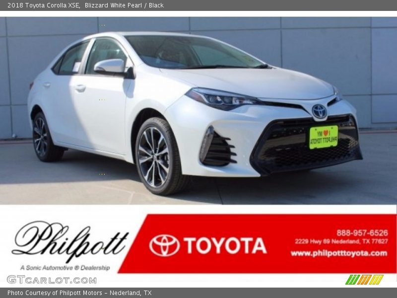 Blizzard White Pearl / Black 2018 Toyota Corolla XSE