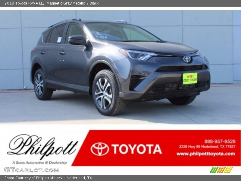 Magnetic Gray Metallic / Black 2018 Toyota RAV4 LE