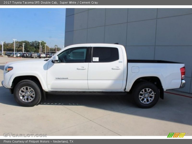 Super White / Cement Gray 2017 Toyota Tacoma SR5 Double Cab