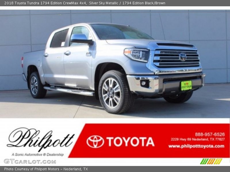 Silver Sky Metallic / 1794 Edition Black/Brown 2018 Toyota Tundra 1794 Edition CrewMax 4x4