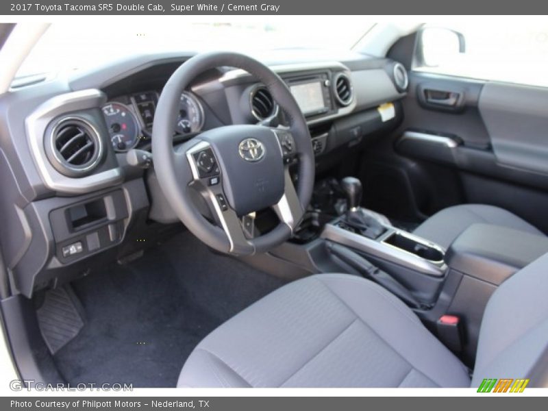 Super White / Cement Gray 2017 Toyota Tacoma SR5 Double Cab