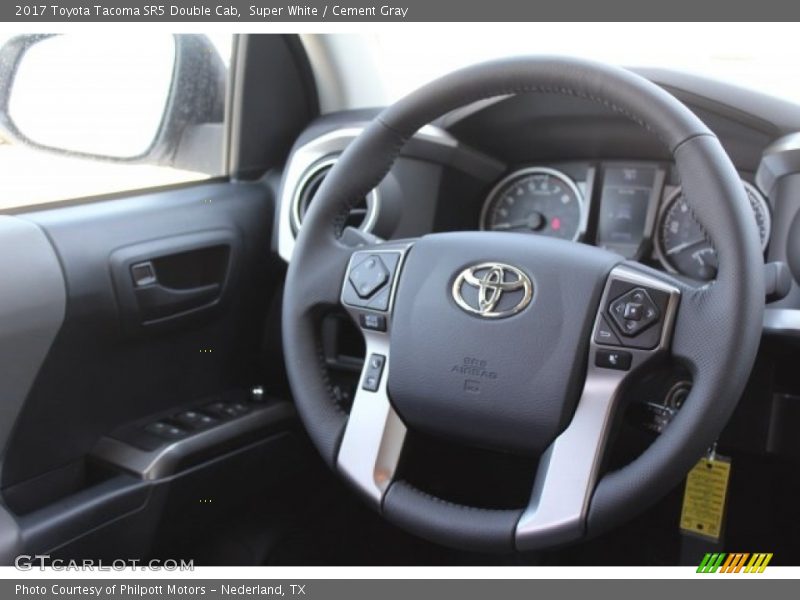 Super White / Cement Gray 2017 Toyota Tacoma SR5 Double Cab