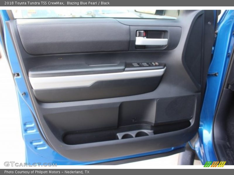 Blazing Blue Pearl / Black 2018 Toyota Tundra TSS CrewMax