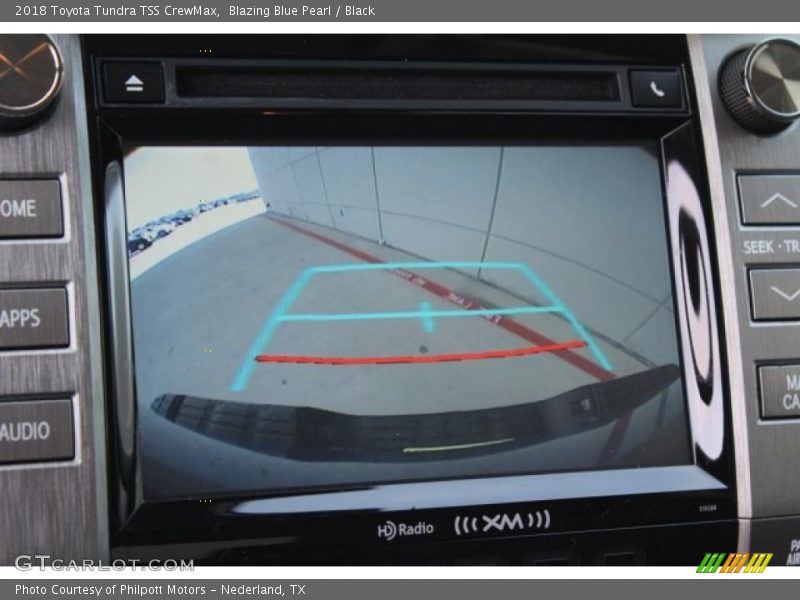 Blazing Blue Pearl / Black 2018 Toyota Tundra TSS CrewMax