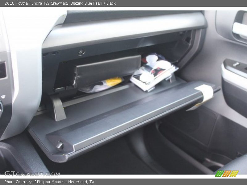 Blazing Blue Pearl / Black 2018 Toyota Tundra TSS CrewMax
