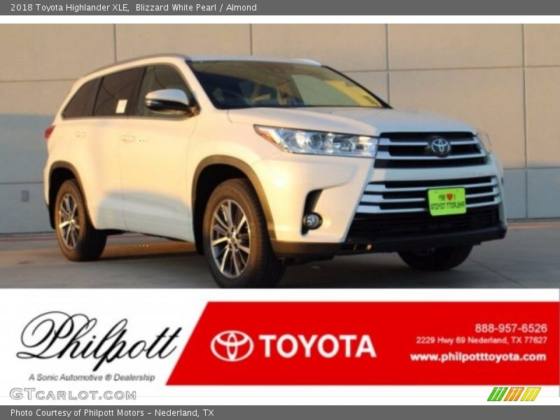 Blizzard White Pearl / Almond 2018 Toyota Highlander XLE