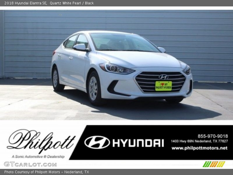 Quartz White Pearl / Black 2018 Hyundai Elantra SE