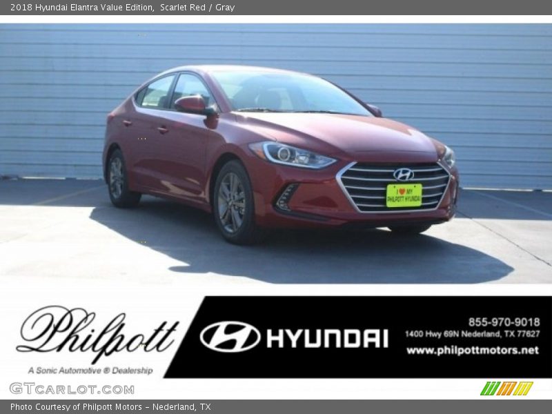 Scarlet Red / Gray 2018 Hyundai Elantra Value Edition