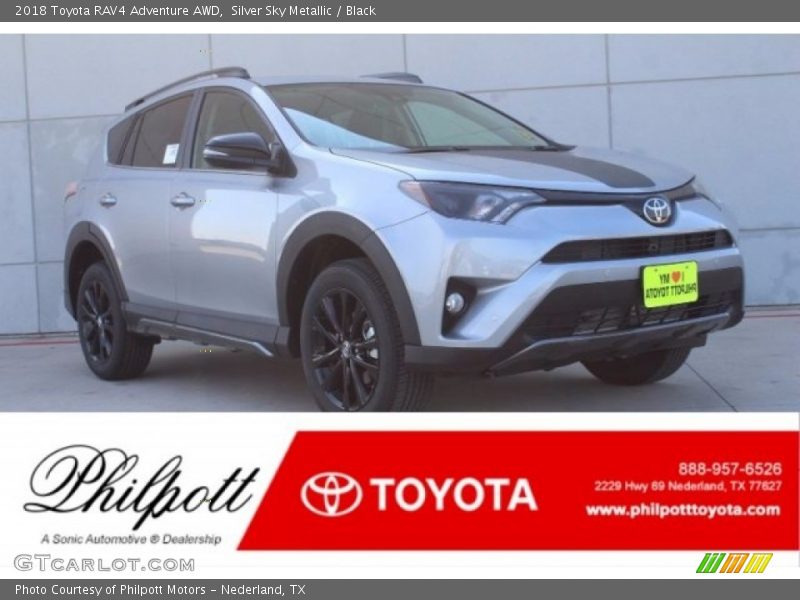 Silver Sky Metallic / Black 2018 Toyota RAV4 Adventure AWD