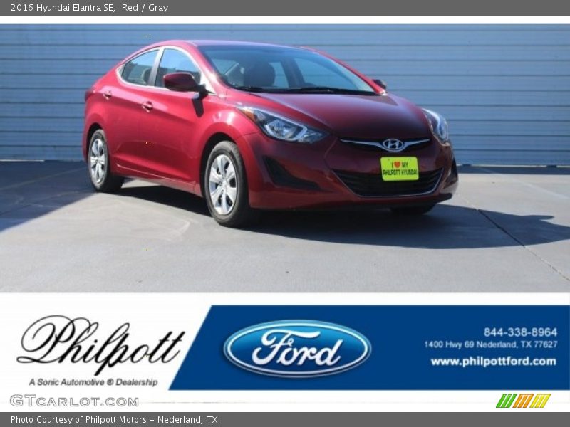 Red / Gray 2016 Hyundai Elantra SE