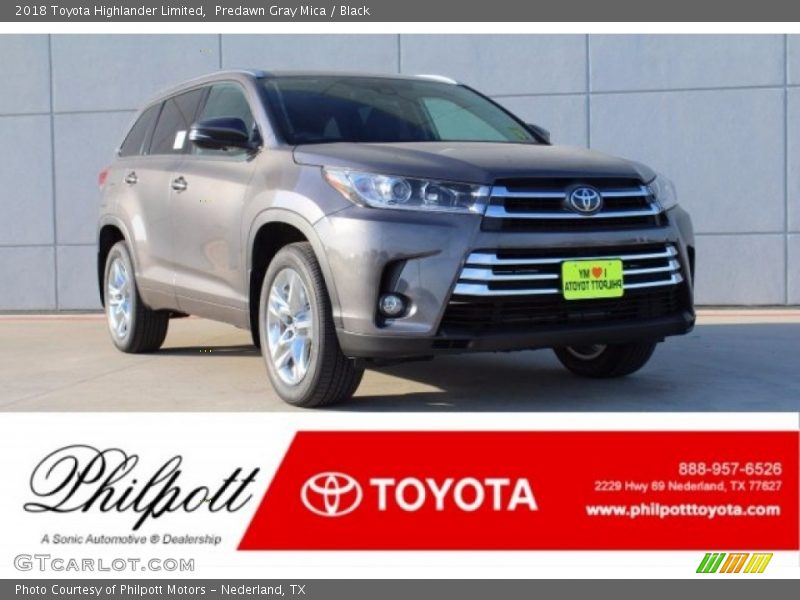 Predawn Gray Mica / Black 2018 Toyota Highlander Limited