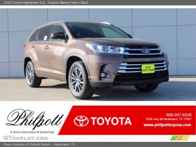 Toasted Walnut Pearl / Black 2018 Toyota Highlander XLE