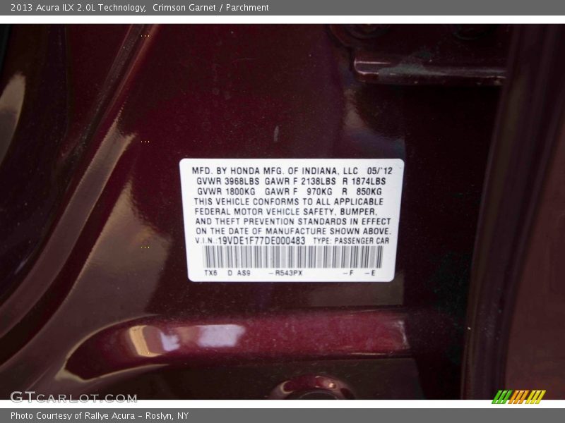 Crimson Garnet / Parchment 2013 Acura ILX 2.0L Technology