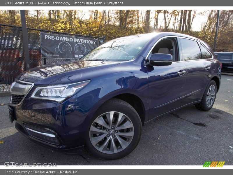 Fathom Blue Pearl / Graystone 2015 Acura MDX SH-AWD Technology