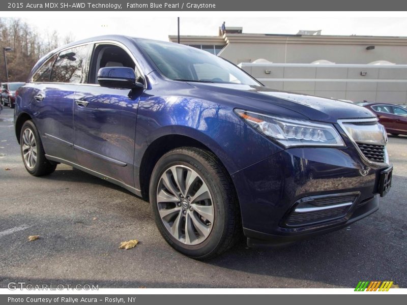 Fathom Blue Pearl / Graystone 2015 Acura MDX SH-AWD Technology