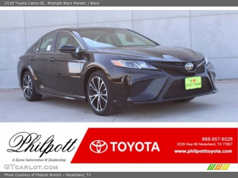 Midnight Black Metallic / Black 2018 Toyota Camry SE