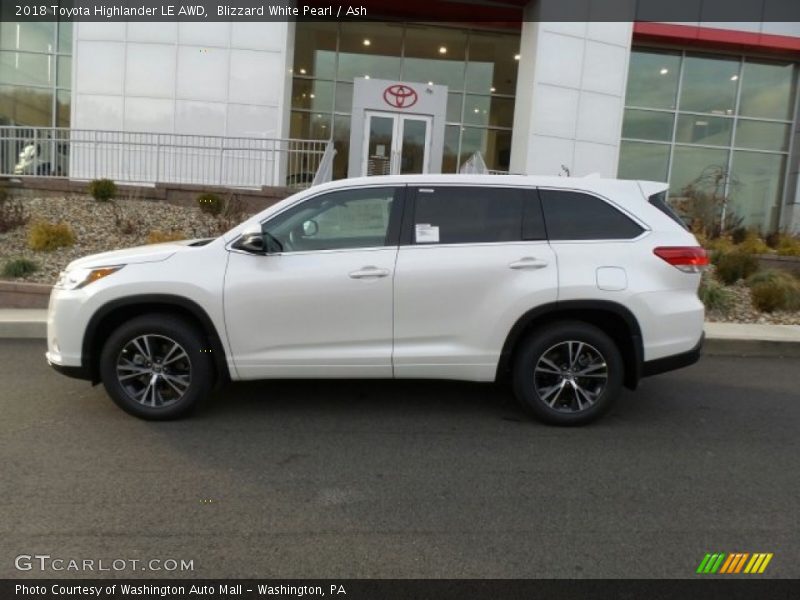  2018 Highlander LE AWD Blizzard White Pearl