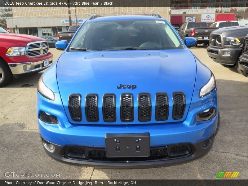 Hydro Blue Pearl / Black 2018 Jeep Cherokee Latitude 4x4