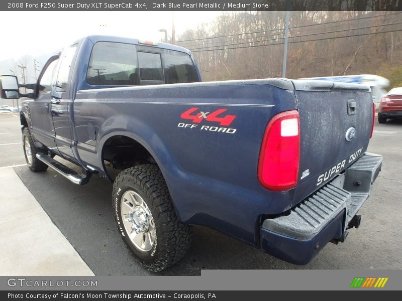 Dark Blue Pearl Metallic / Medium Stone 2008 Ford F250 Super Duty XLT SuperCab 4x4