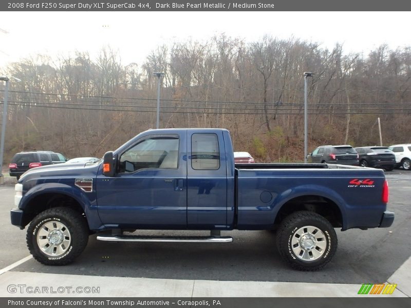Dark Blue Pearl Metallic / Medium Stone 2008 Ford F250 Super Duty XLT SuperCab 4x4