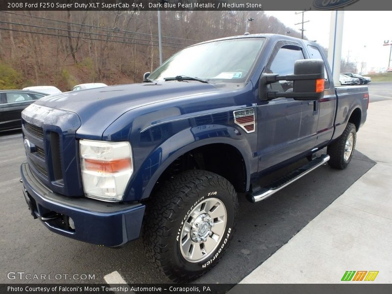 Dark Blue Pearl Metallic / Medium Stone 2008 Ford F250 Super Duty XLT SuperCab 4x4