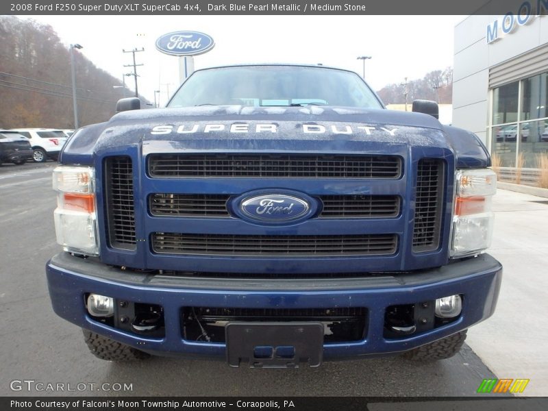 Dark Blue Pearl Metallic / Medium Stone 2008 Ford F250 Super Duty XLT SuperCab 4x4