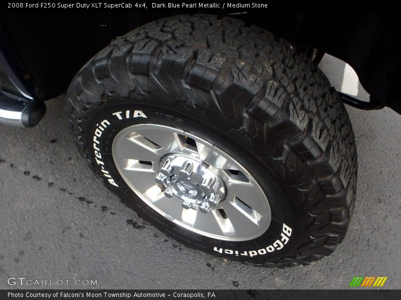 Dark Blue Pearl Metallic / Medium Stone 2008 Ford F250 Super Duty XLT SuperCab 4x4