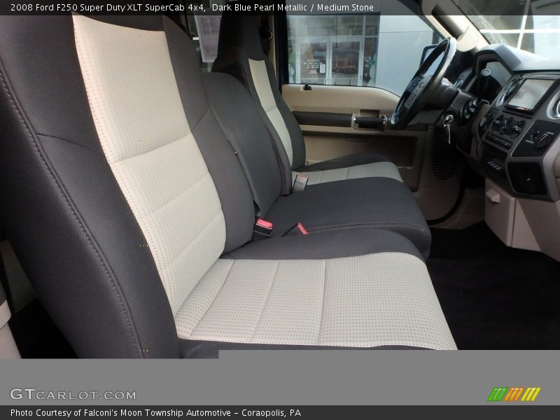 Dark Blue Pearl Metallic / Medium Stone 2008 Ford F250 Super Duty XLT SuperCab 4x4