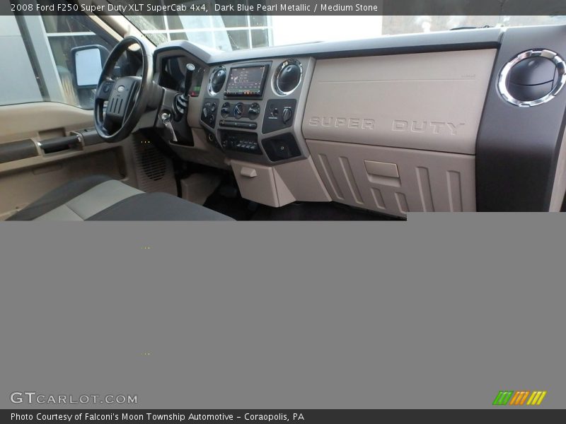 Dark Blue Pearl Metallic / Medium Stone 2008 Ford F250 Super Duty XLT SuperCab 4x4