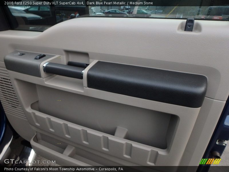 Dark Blue Pearl Metallic / Medium Stone 2008 Ford F250 Super Duty XLT SuperCab 4x4