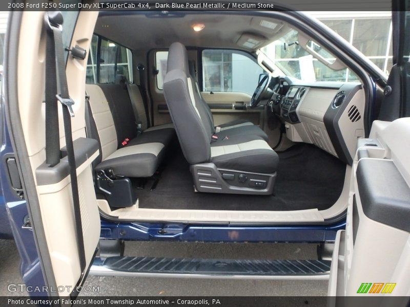 Dark Blue Pearl Metallic / Medium Stone 2008 Ford F250 Super Duty XLT SuperCab 4x4