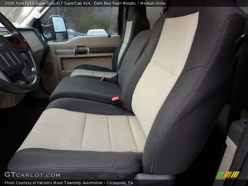 Dark Blue Pearl Metallic / Medium Stone 2008 Ford F250 Super Duty XLT SuperCab 4x4
